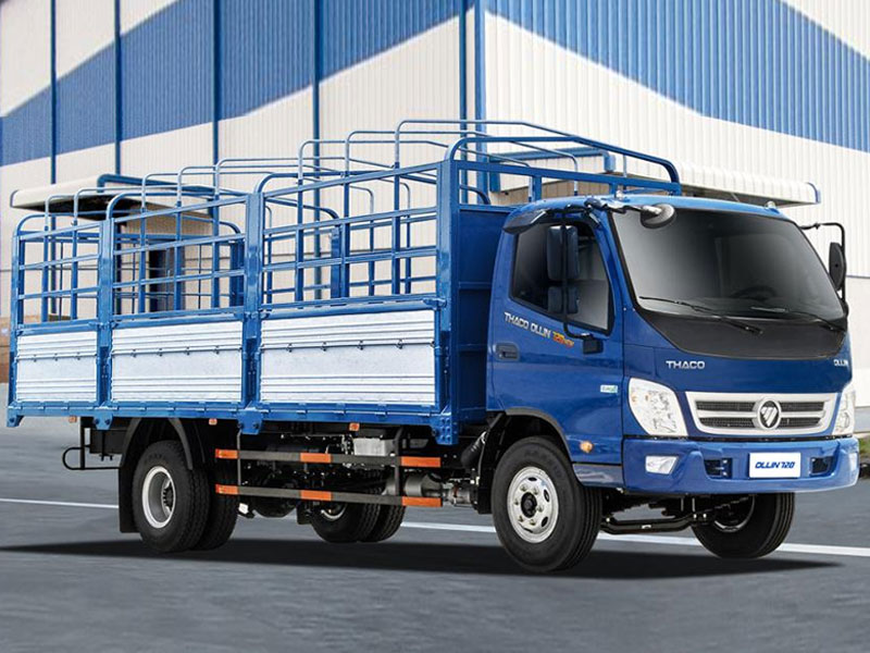 Bán xe tải Thaco Ollin 120 E4 trọng tải 7 tấn 2021 - thùng mui bạt - xanh nhạt